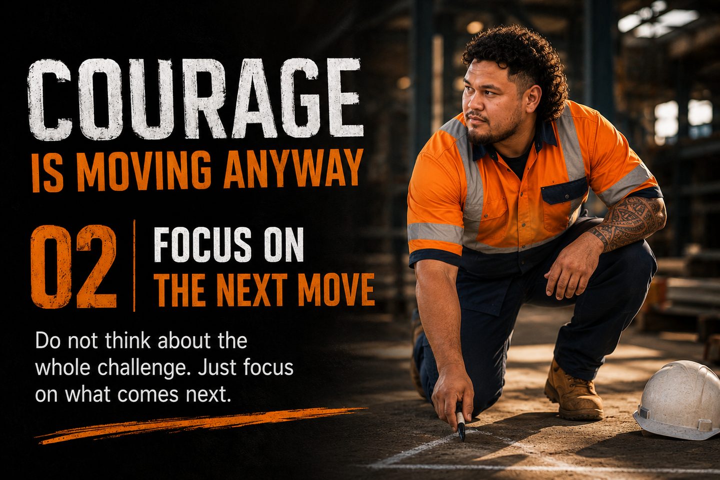 Tip two. Focus on the next move. Do not think about the whole challenge. Just focus on what comes next.